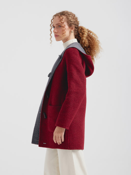 Abrigo Alaia De Baby Alpaca Color Guinda