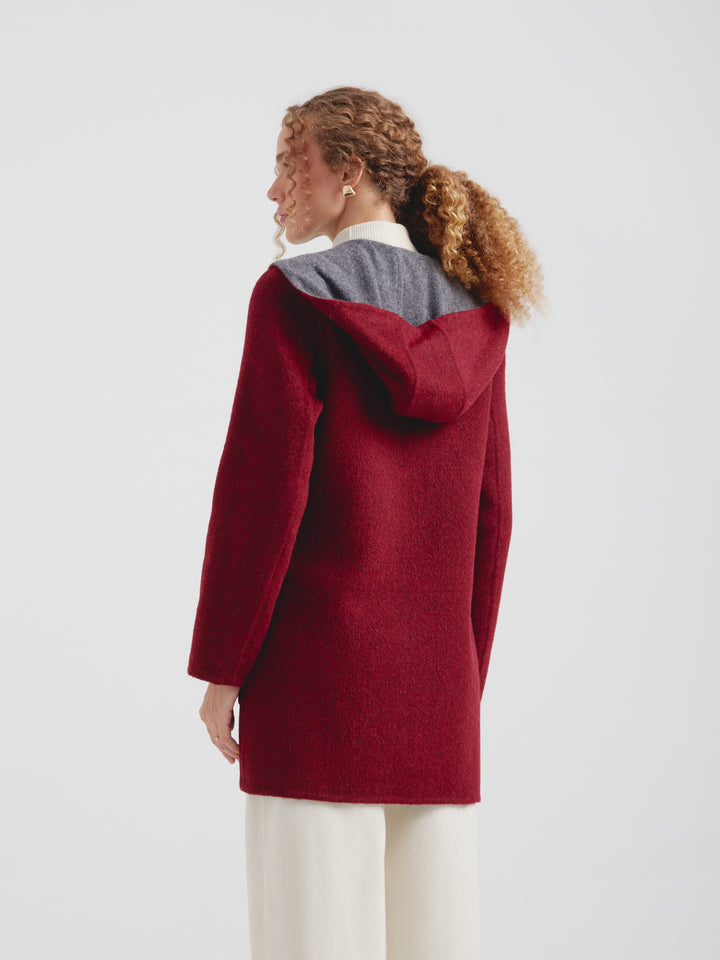 Alaia Cherry Baby Alpaca Coat