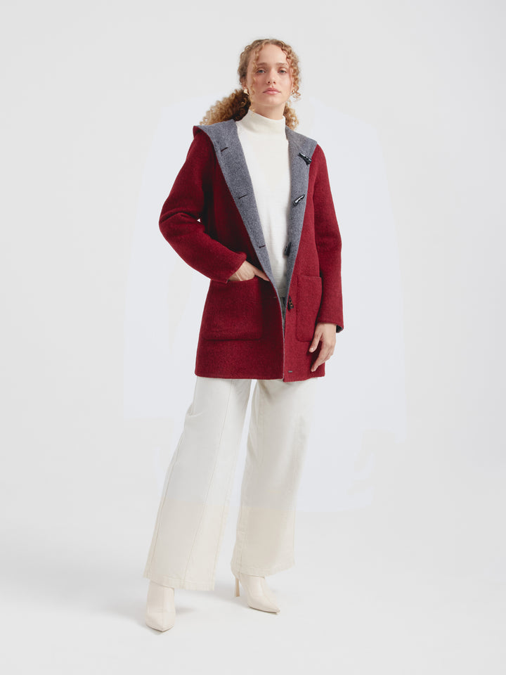 Alaia Cherry Baby Alpaca Coat