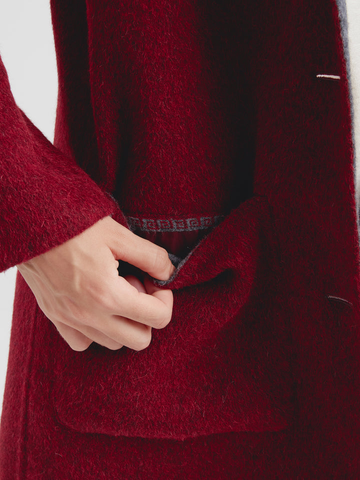 Alaia Cherry Baby Alpaca Coat