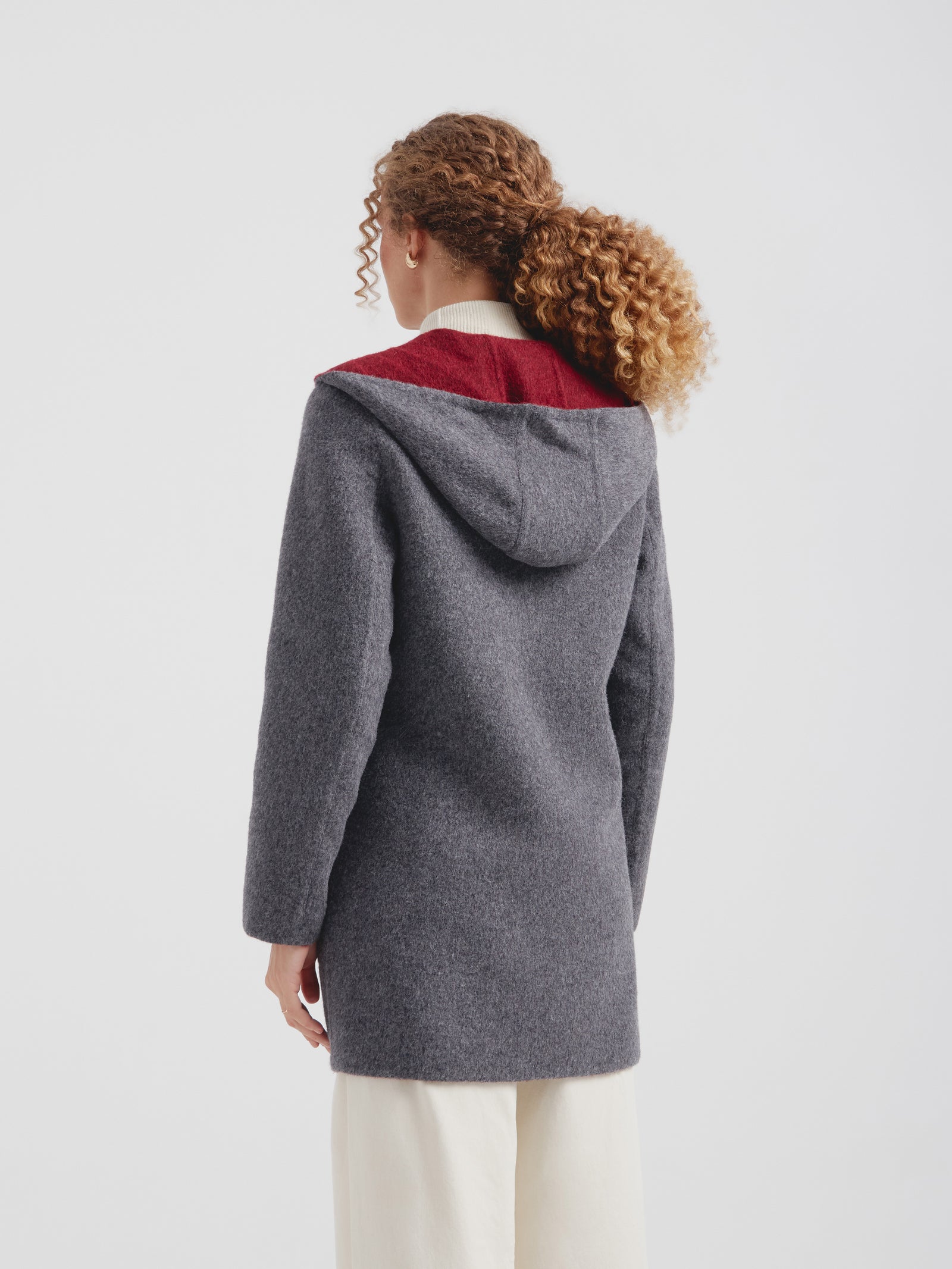 Abrigo Alaia De Baby Alpaca Color Guinda