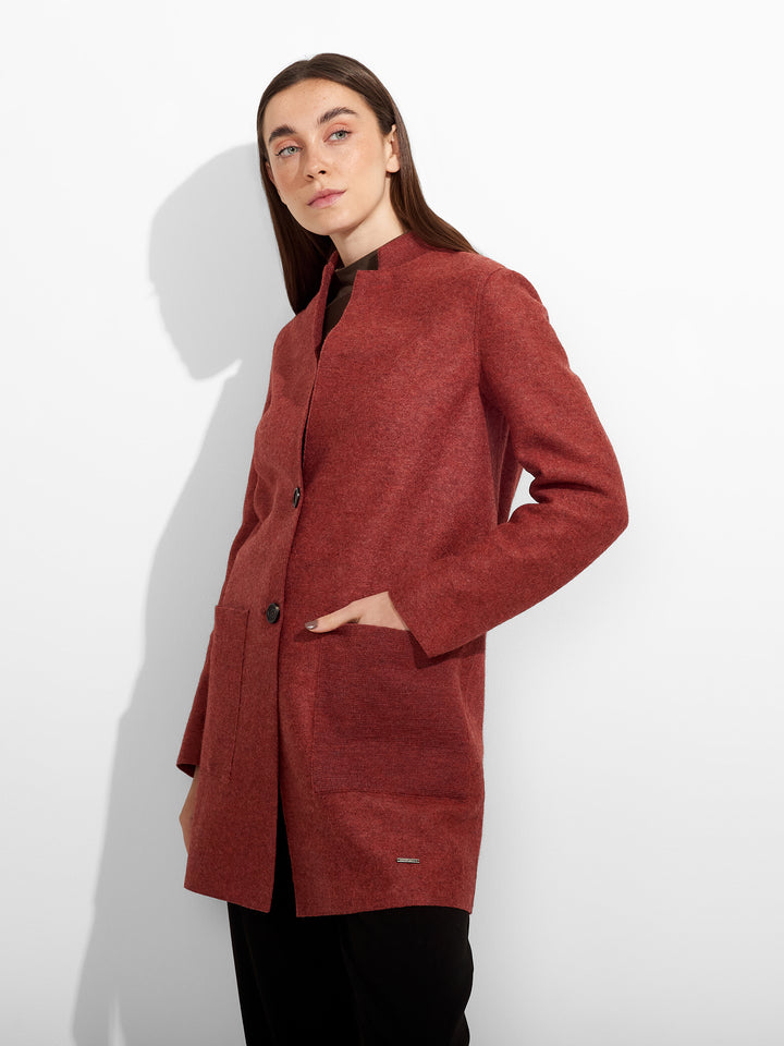 Abrigo Zybil De Alpaca Color Rojo