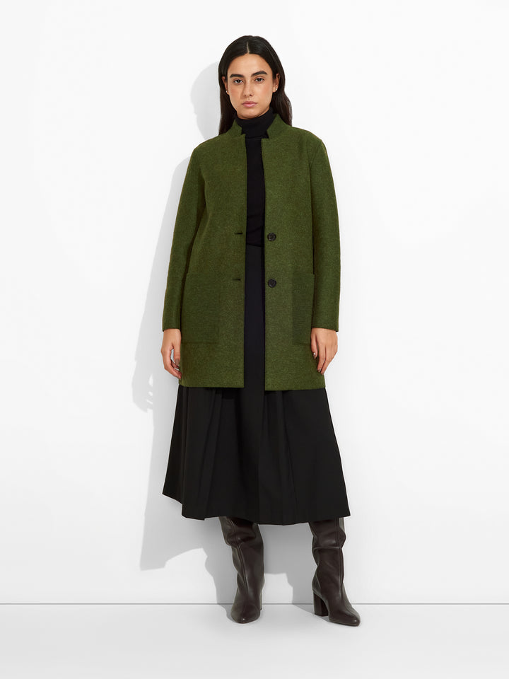 Abrigo Zybil De Alpaca Color Verde
