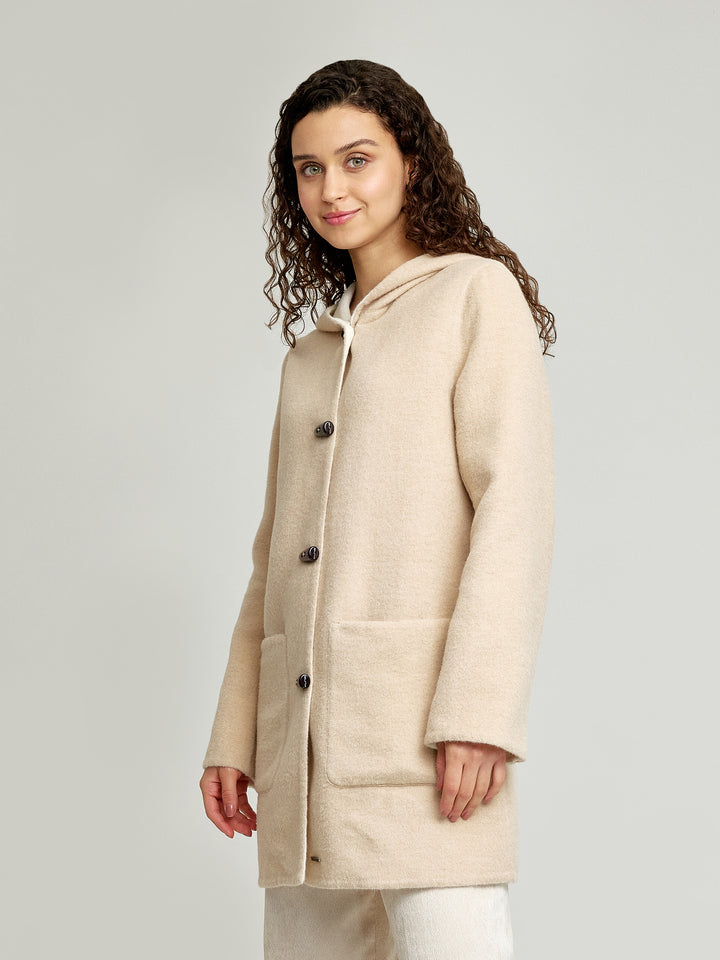 ABRIGO ANASTASIA DE BABY ALPACA & LANA COLOR BEIGE