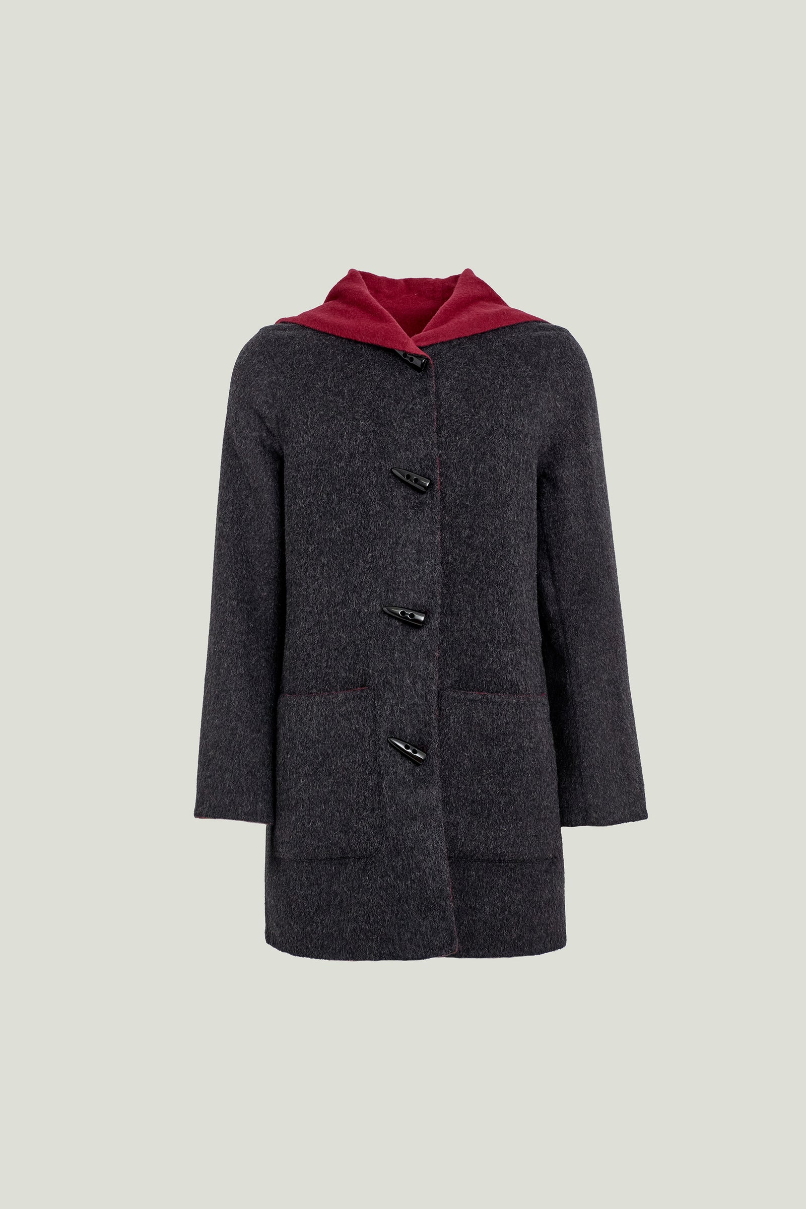 Abrigo Anastasia De Lana  Y  Baby Alpaca Color Gris