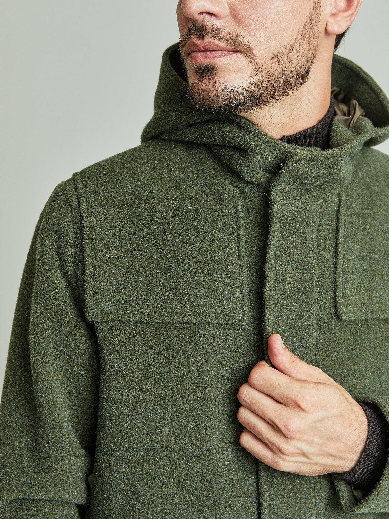 Abrigo Yared De Lana & Alpaca Color Verde