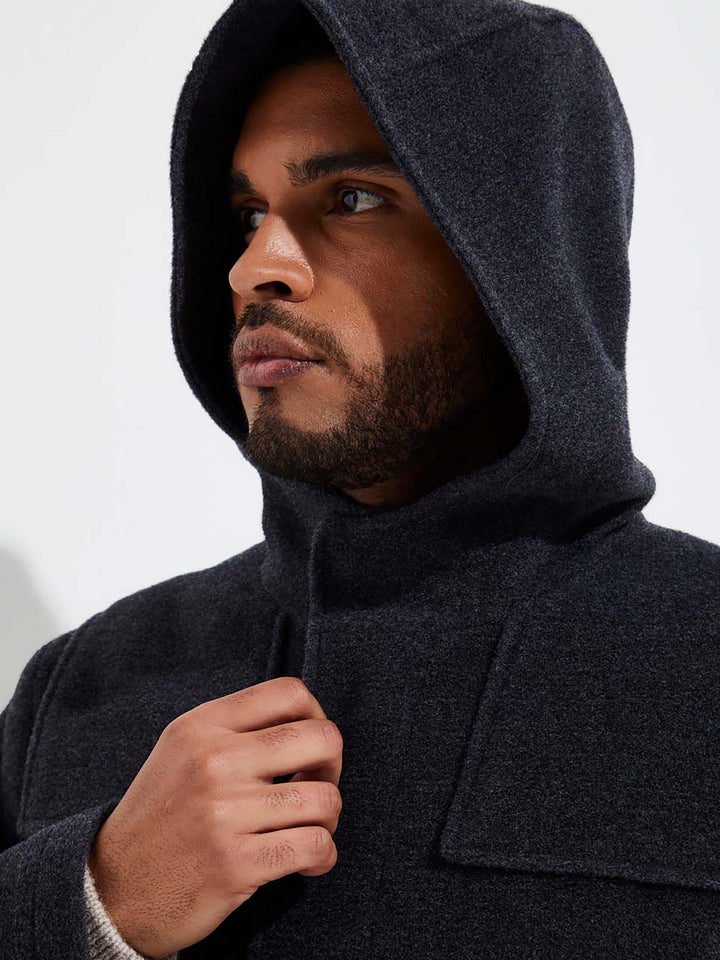 Abrigo Yared De Lana Color Gris