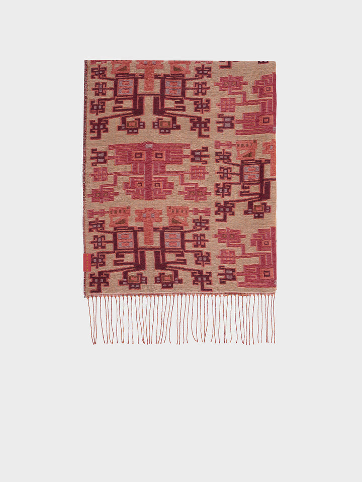 Estola Nazca - 52 De Baby Alpaca Color Rojo