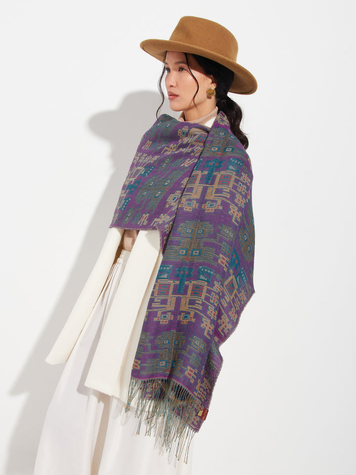 Estola Nazca - 52 De Baby Alpaca Color Morado