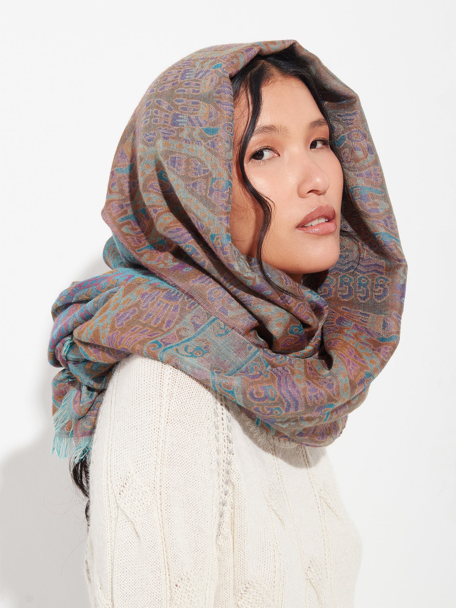 Estola Lambayeque - 8 De Royal Alpaca Y Seda Color Azul