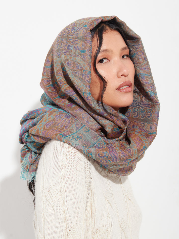 Estola Lambayeque - 8 De Royal Alpaca Y Seda Color Azul