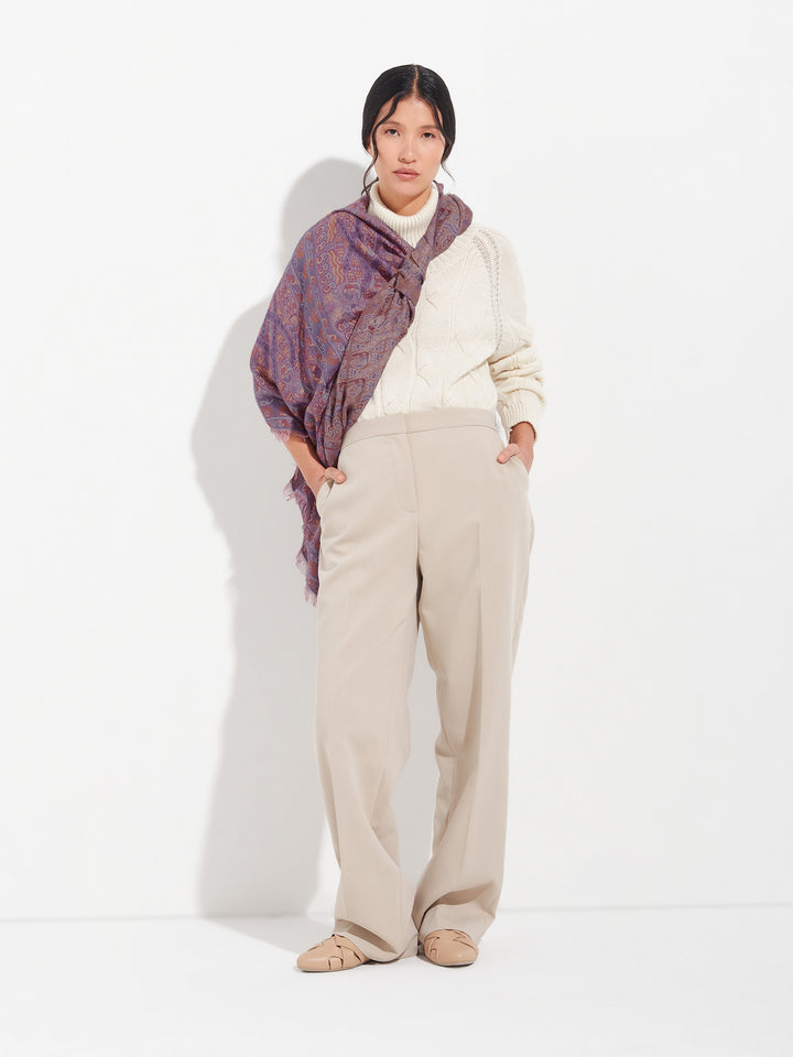 Estola Lambayeque - 8 De Royal Alpaca Y Seda Color Rojo