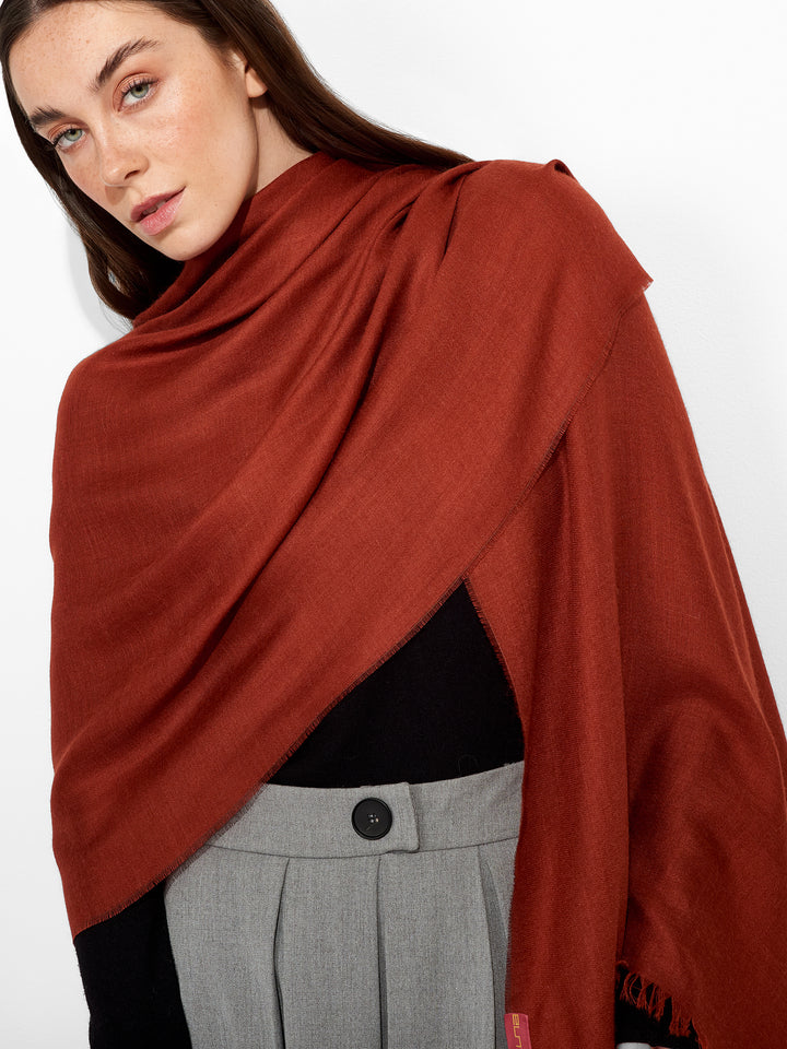 Estola Teaberry De Baby Alpaca Color Marrón