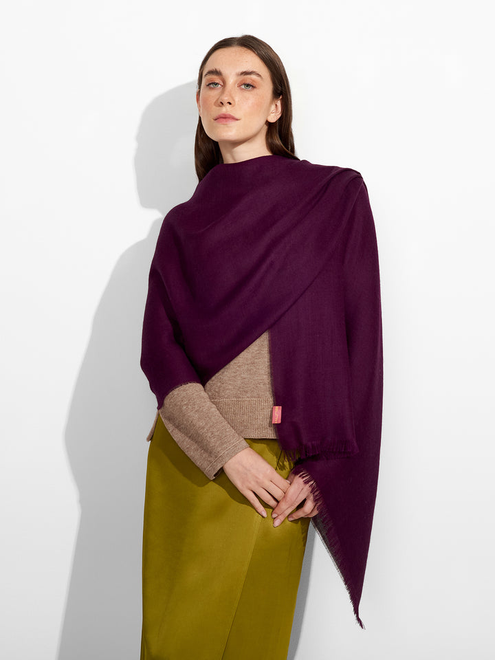 Estola Teaberry De Baby Alpaca Color Morado