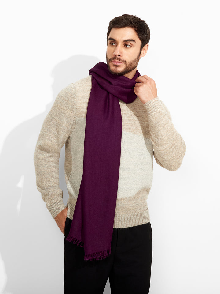 Estola Teaberry De Baby Alpaca Color Morado