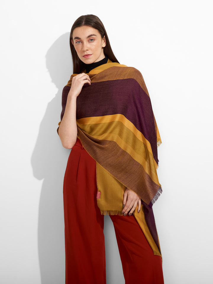 Estola Zarry De Baby Alpaca Color Amarillo
