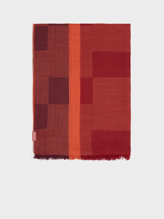 Estola Caoba De Baby Alpaca Color Rojo