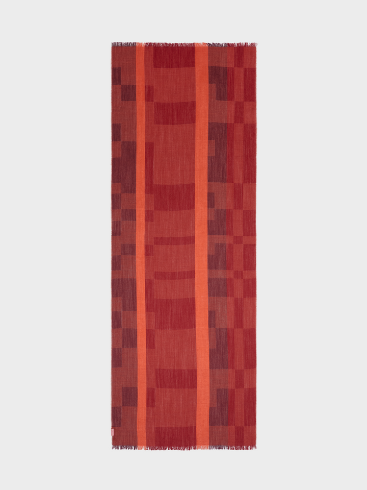 Estola Caoba De Baby Alpaca Color Rojo