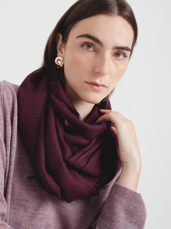 Amaretto Baby Alpaca Stole Cherry Color