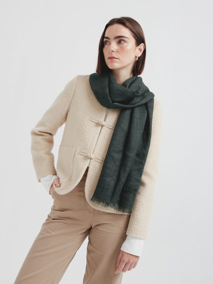 Green Baby Alpaca Amaretto Stole