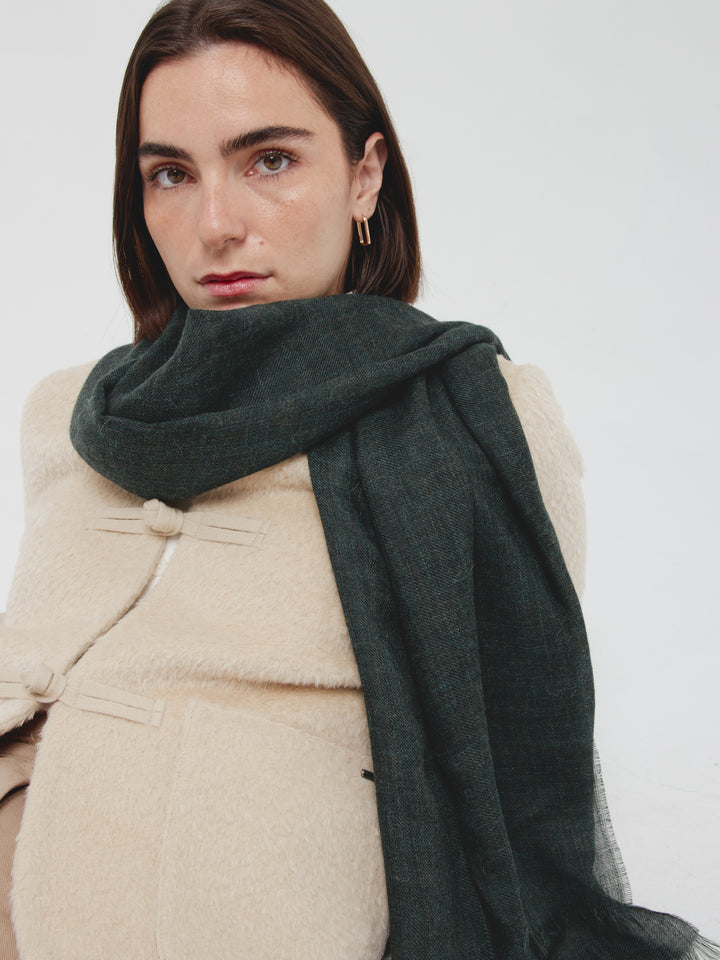 Green Baby Alpaca Amaretto Stole