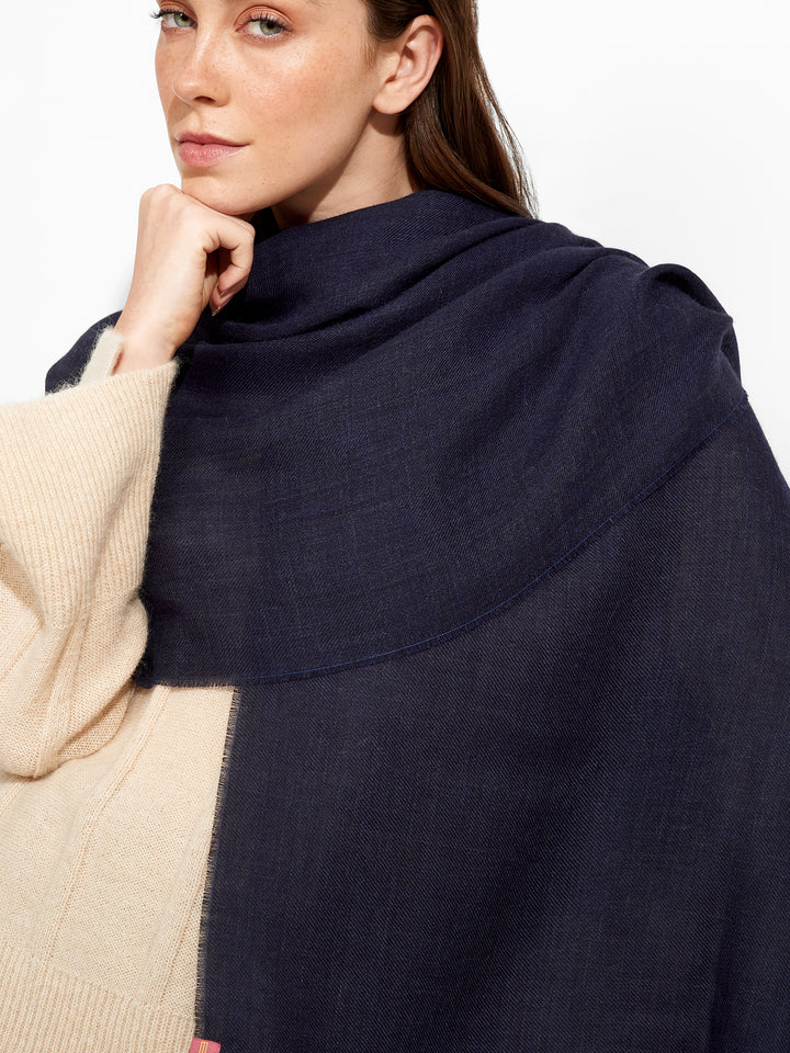 Estola Amareto De Baby Alpaca Color Azul