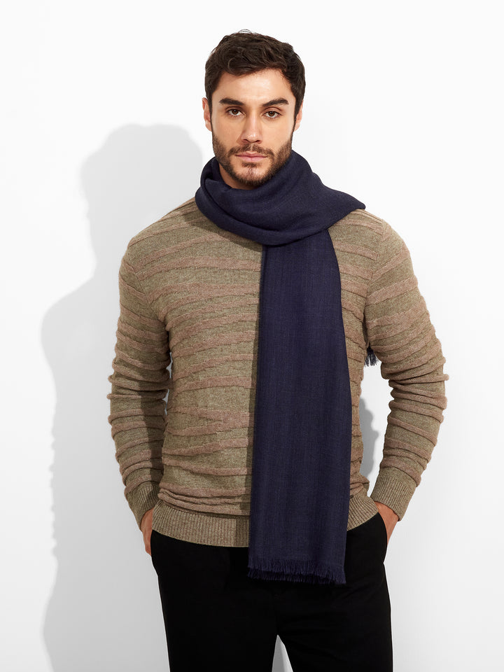 Estola Amareto De Baby Alpaca Color Azul