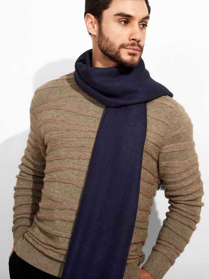 Estola Amareto De Baby Alpaca Color Azul