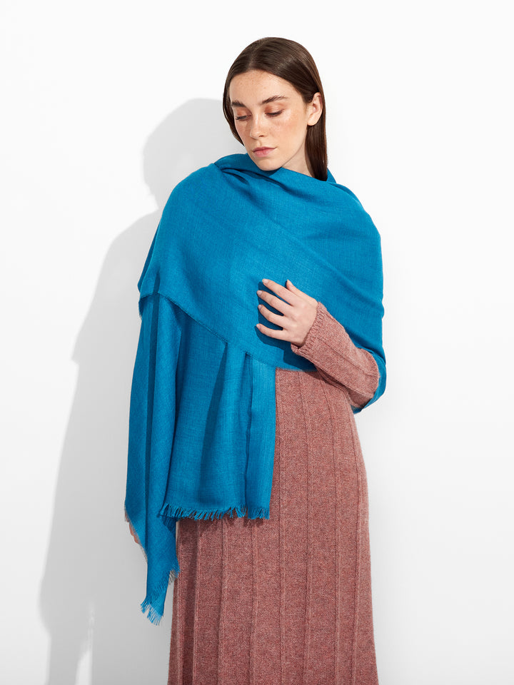Estola Amareto De Baby Alpaca Color Azul