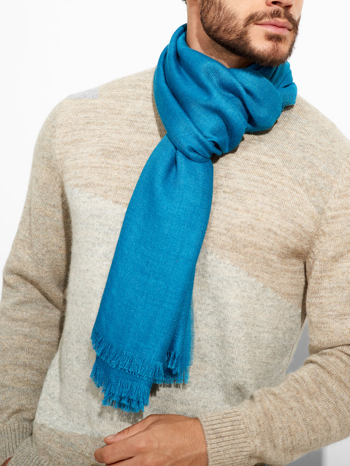 Estola Amareto De Baby Alpaca Color Azul