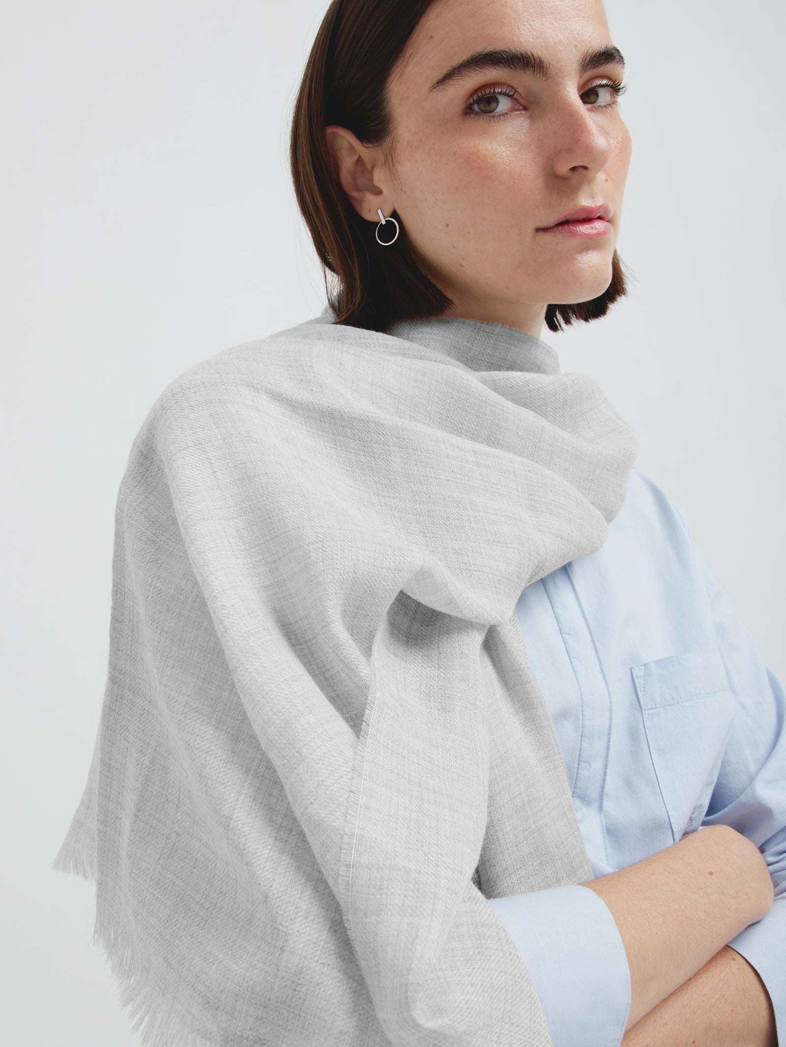Estola Amareto De Baby Alpaca Color Gris