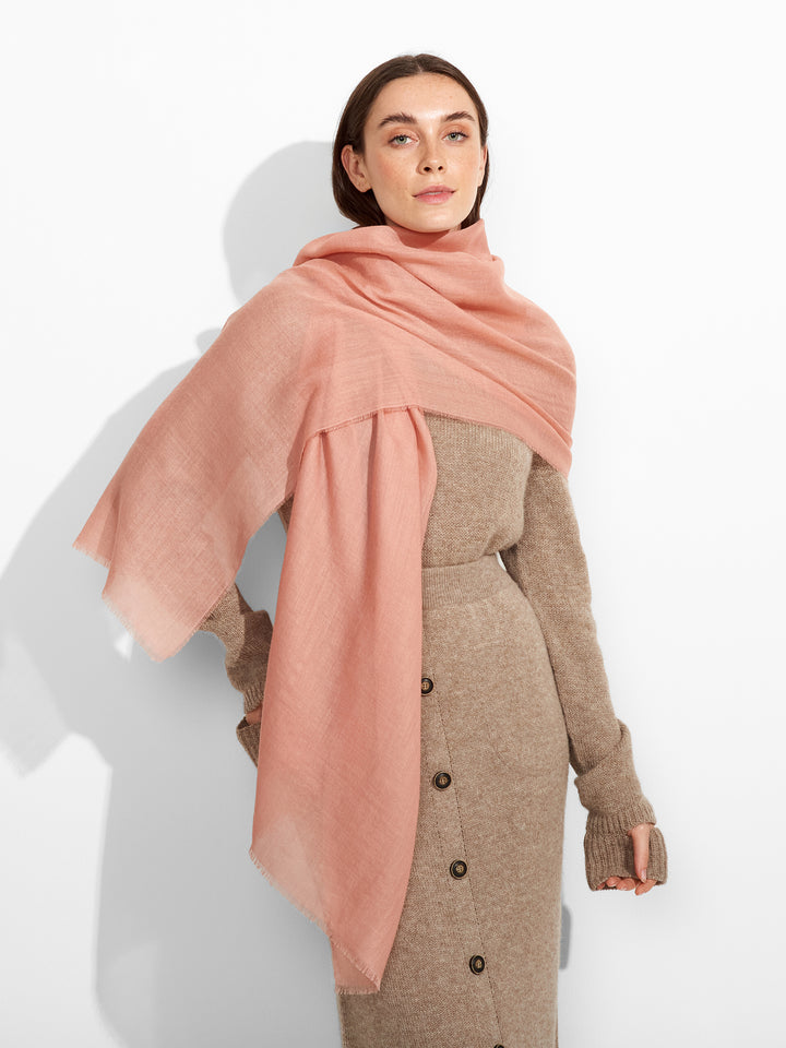 Estola Alondra De Baby Alpaca Color Rosado