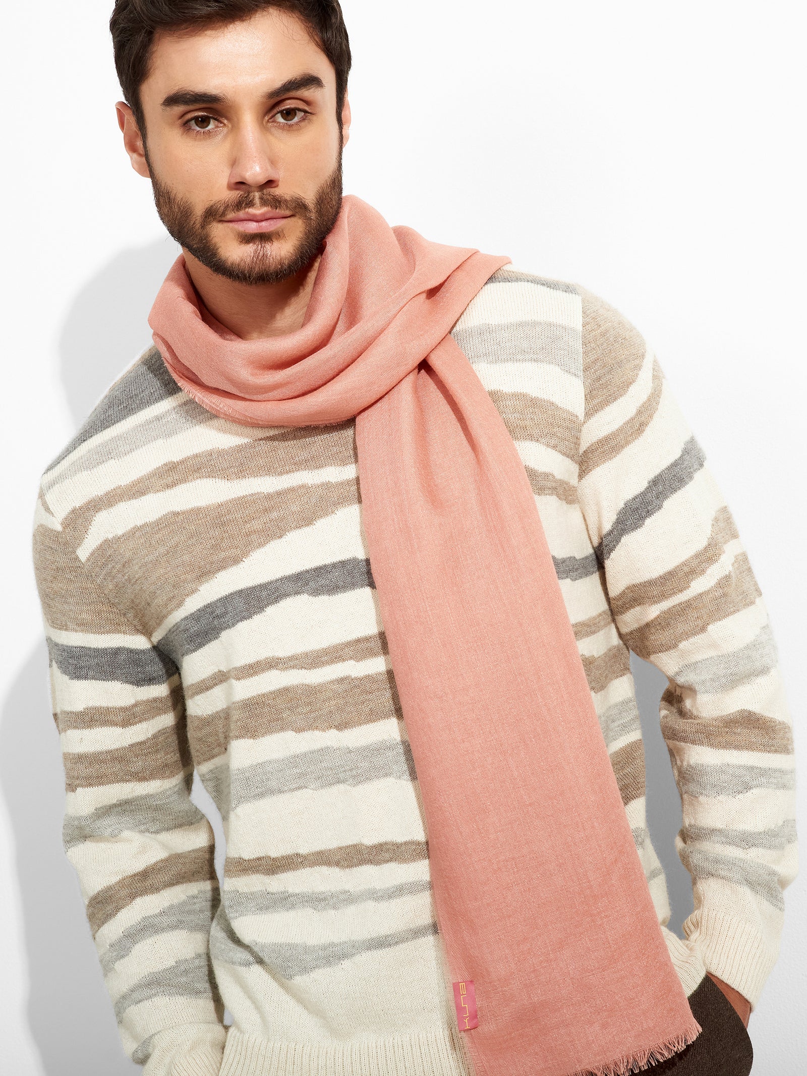 Estola Alondra De Baby Alpaca Color Rosado