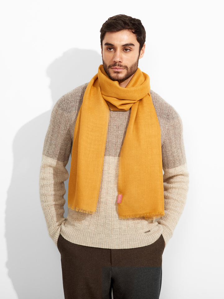 Estola Alondra De Baby Alpaca Color Amarillo