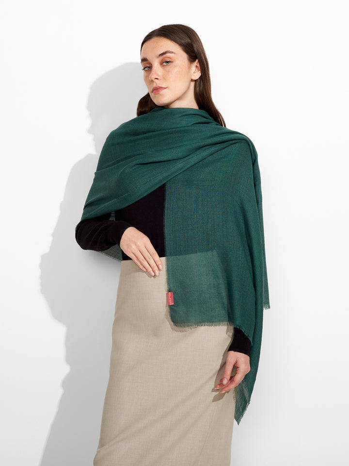 Estola Alondra De Baby Alpaca Color Verde