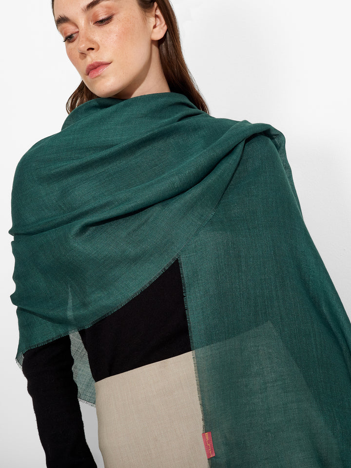Estola Alondra De Baby Alpaca Color Verde