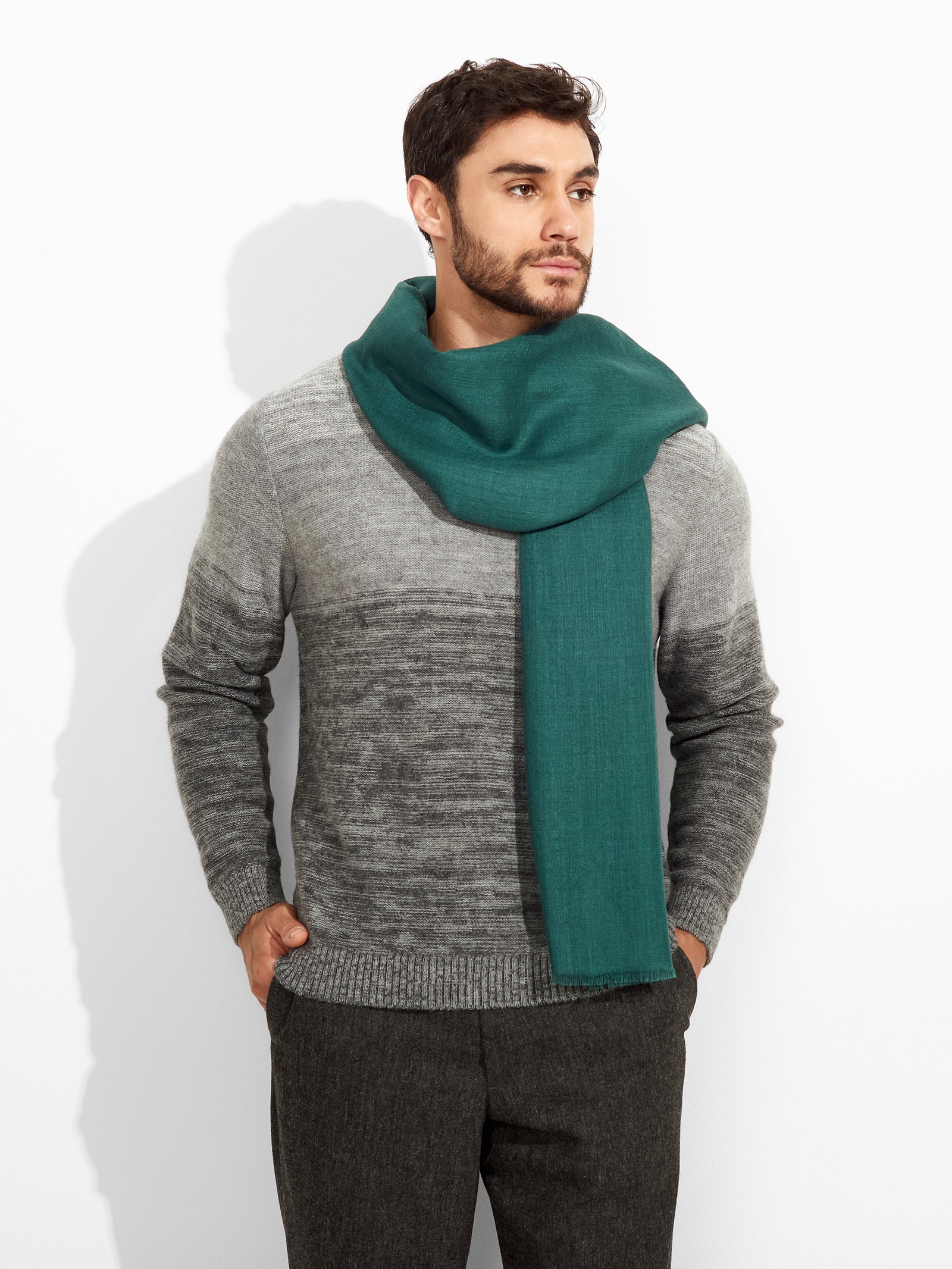 Estola Alondra De Baby Alpaca Color Verde
