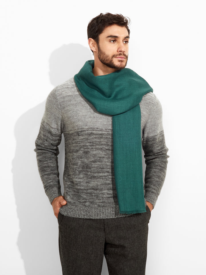 Estola Alondra De Baby Alpaca Color Verde
