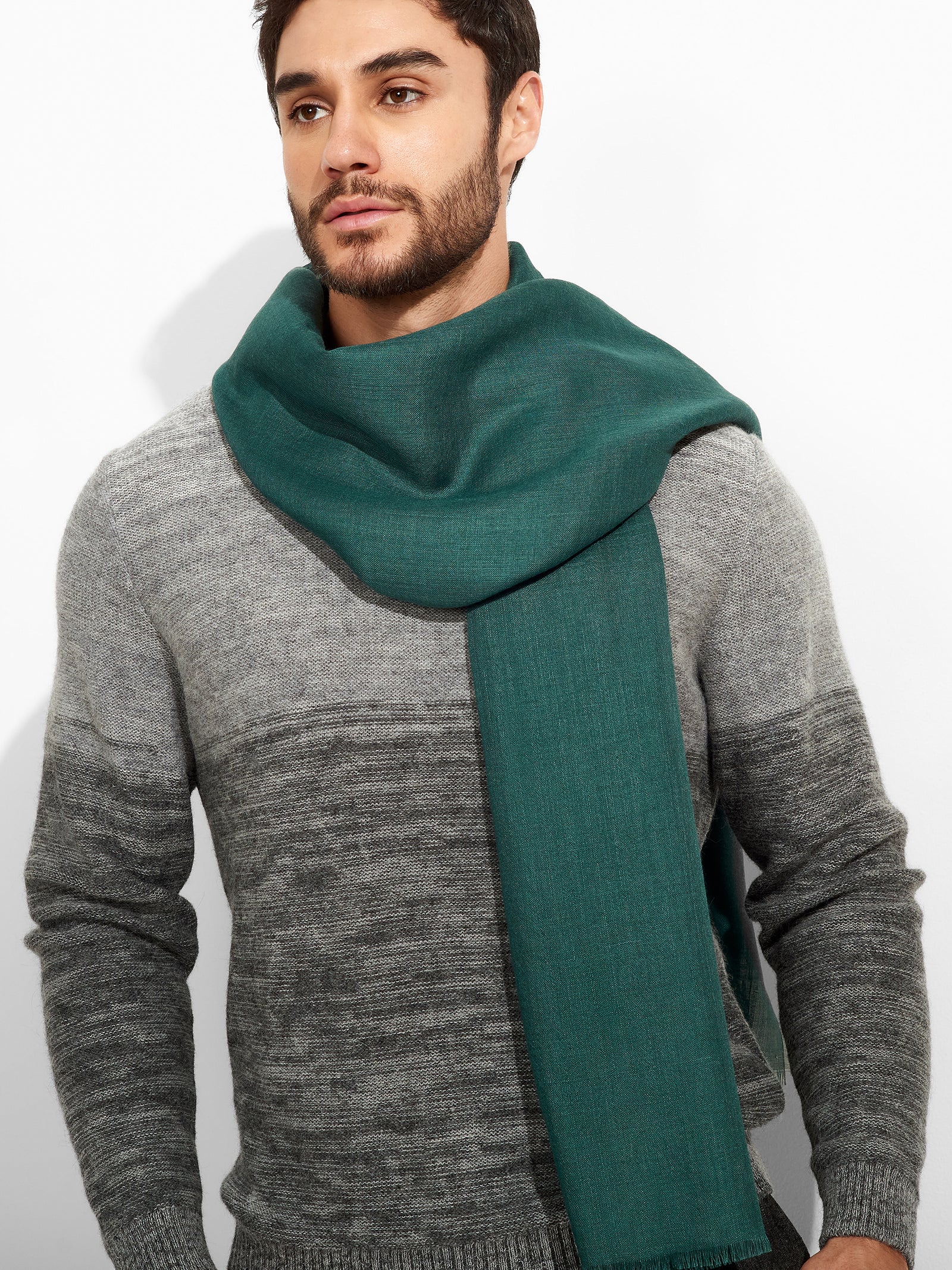 Estola Alondra De Baby Alpaca Color Verde