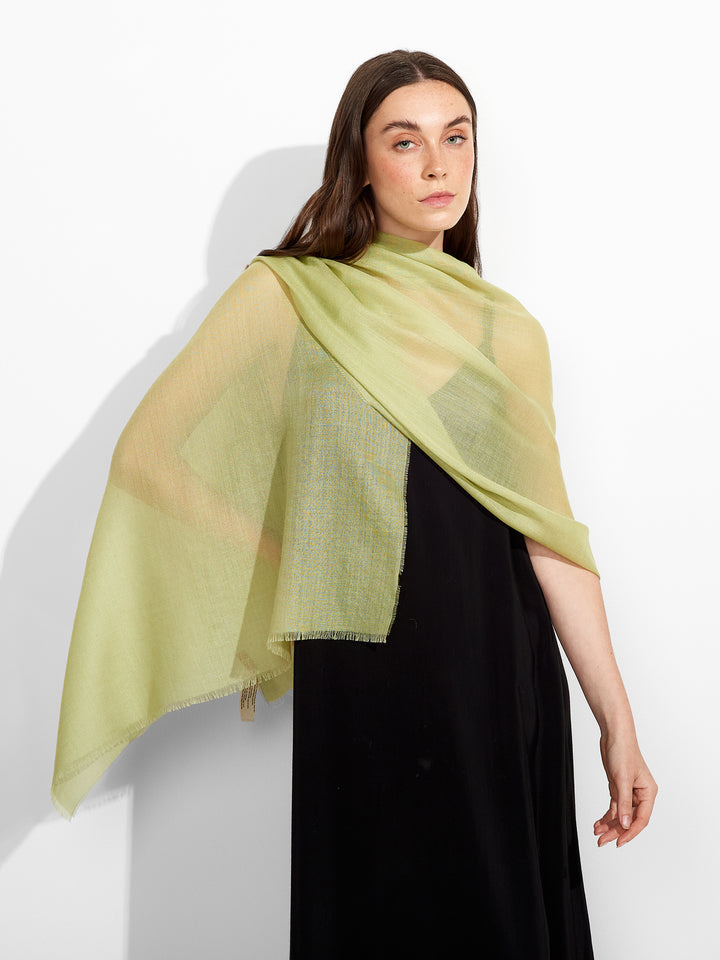 Estola Alondra De Baby Alpaca Color Verde