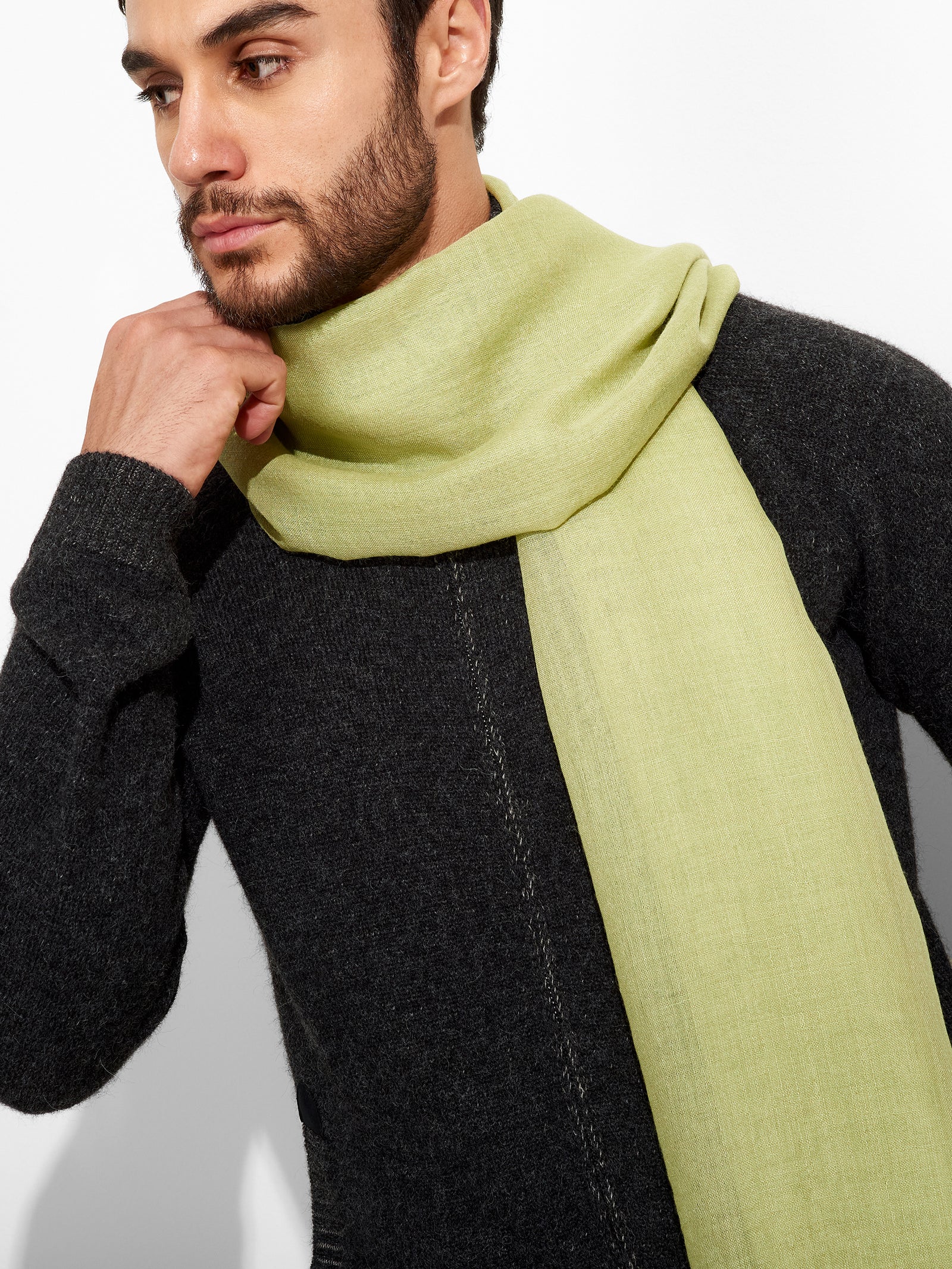 Estola Alondra De Baby Alpaca Color Verde