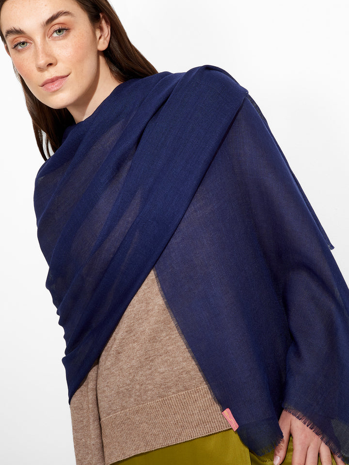 Estola Alondra De Baby Alpaca Color Azul