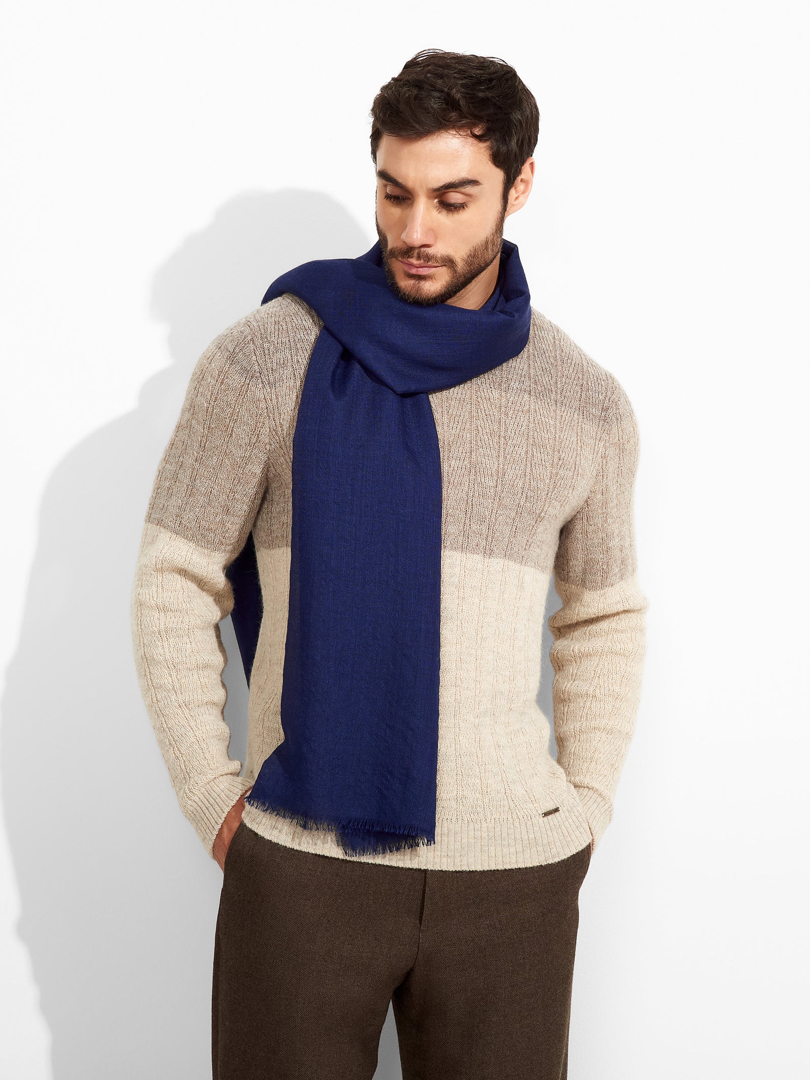 Estola Alondra De Baby Alpaca Color Azul