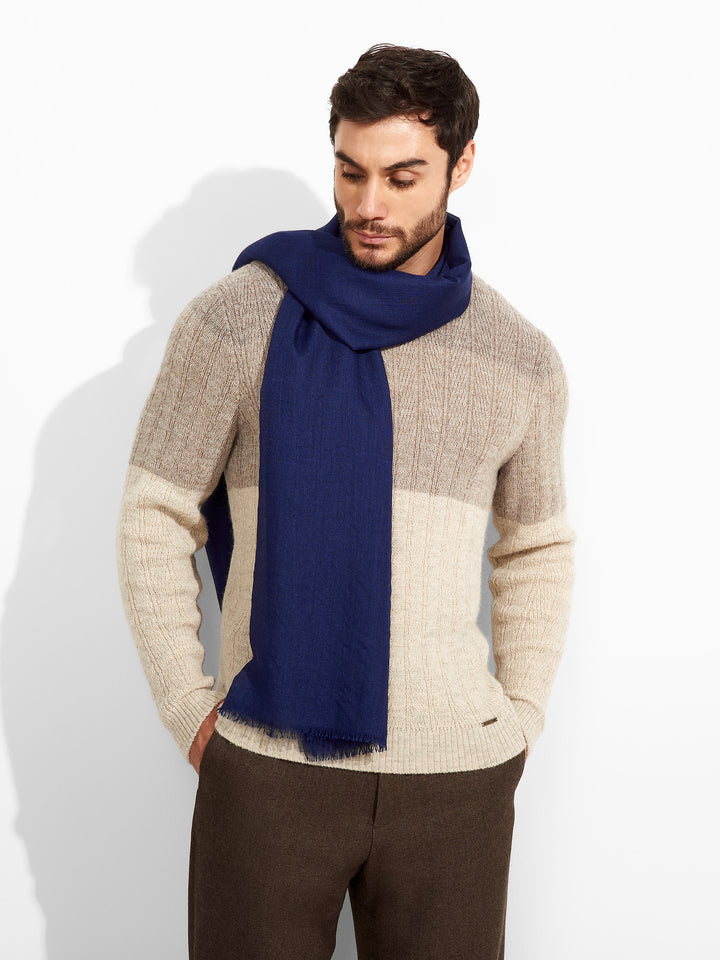 Estola Alondra De Baby Alpaca Color Azul
