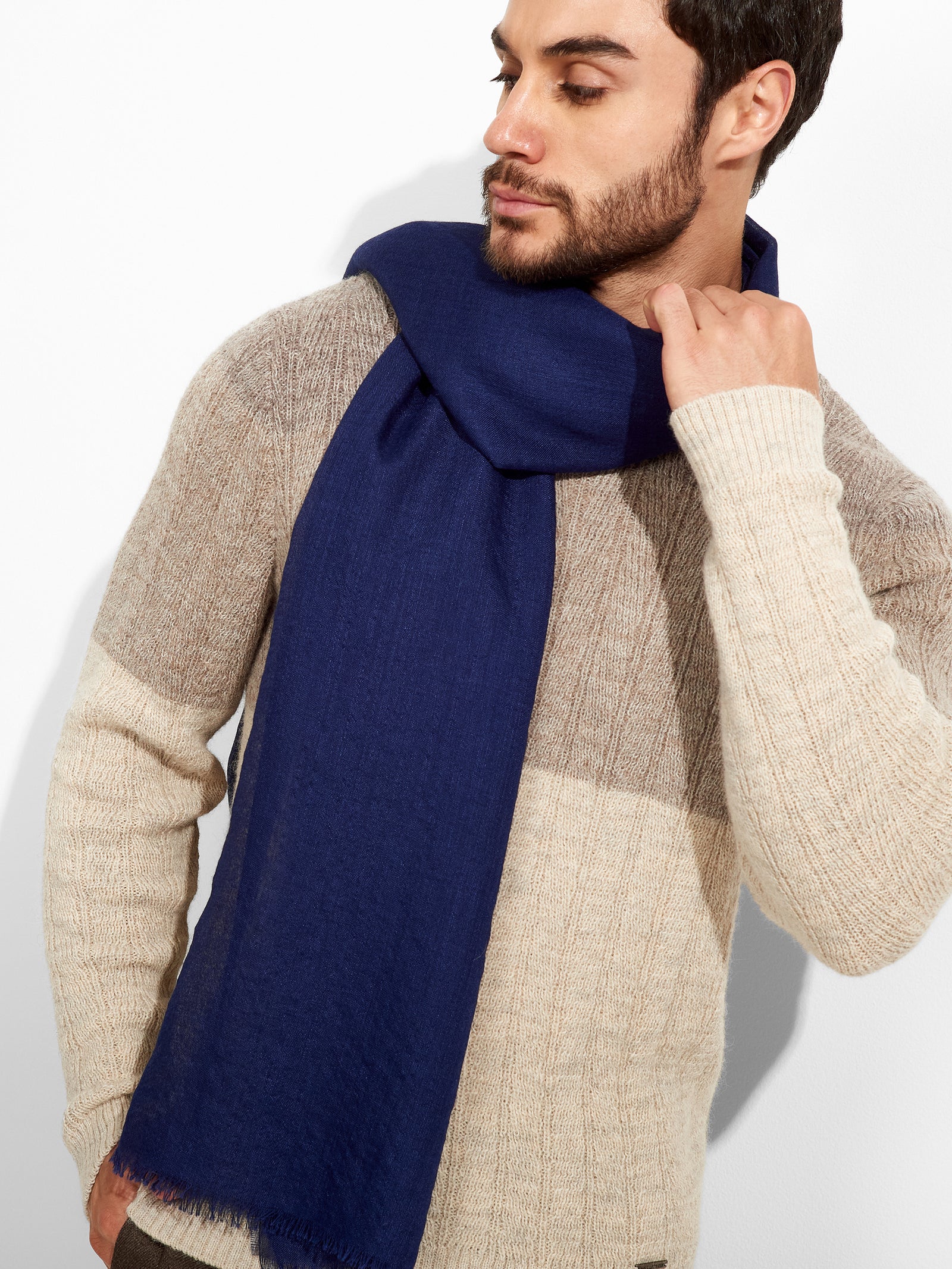 Estola Alondra De Baby Alpaca Color Azul