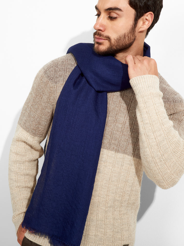 Estola Alondra De Baby Alpaca Color Azul