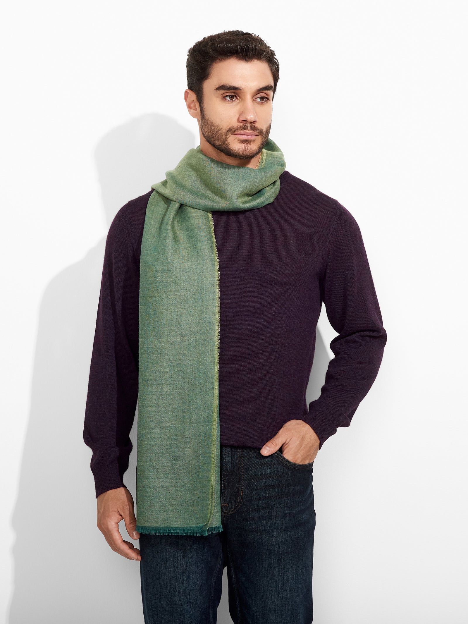 Estola Zaina De Baby Alpaca Color Verde