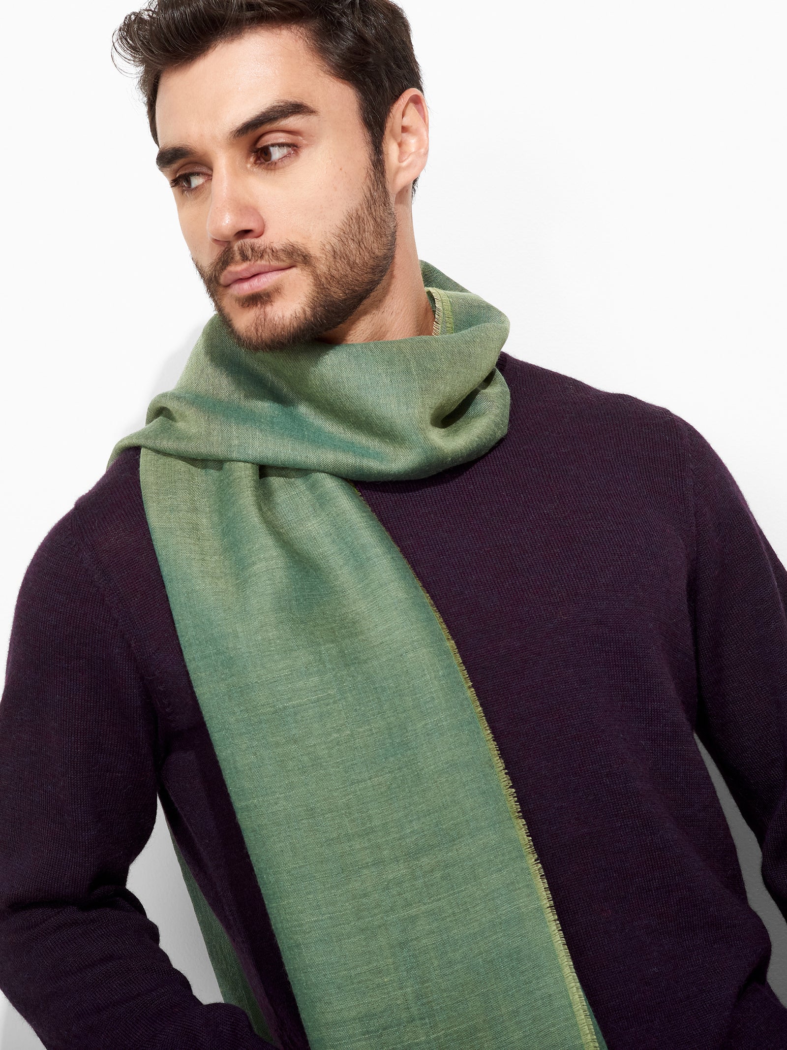 Estola Zaina De Baby Alpaca Color Verde