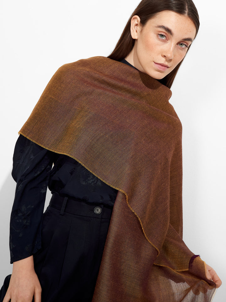 Zaina Baby Alpaca Brown Stole