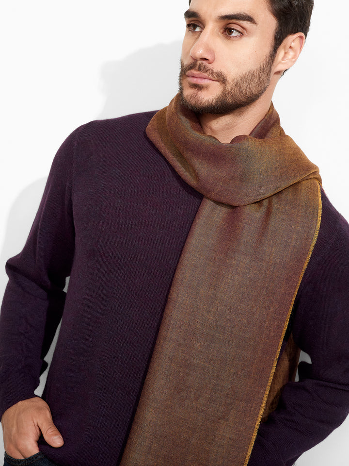 Zaina Baby Alpaca Brown Stole